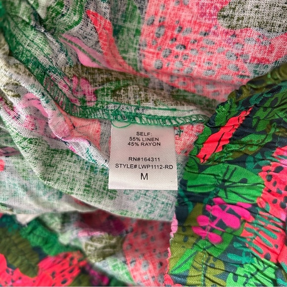 NWT Palms Away Linen Blend Shorts Tropical Leopard Print Size Medium - Picture 4 of 11